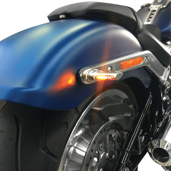 HERITAGE SPRINGER (1997 - 2003) 3-in-1 led winglets for turn signal, brake and run (chrome/matt) | HEINZ BIKES