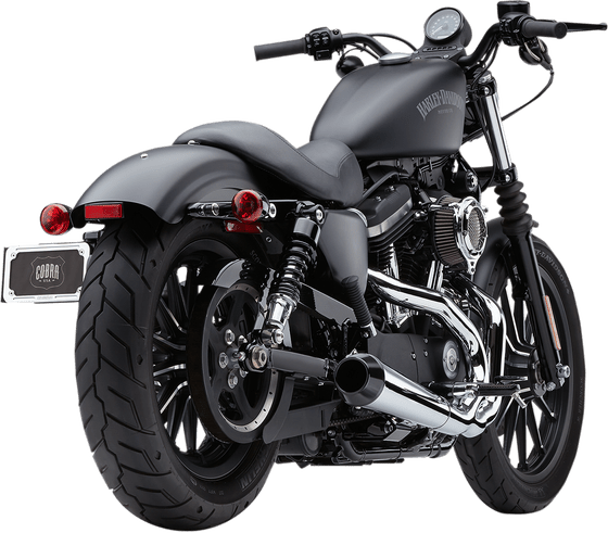 SPORTSTER 1200 IRON (2018 - 2021) el diablo chrome/black 2-into-1 exhaust system | COBRA