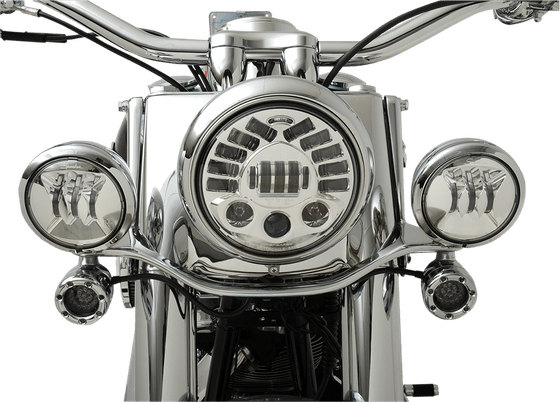 HERITAGE SOFTAIL CLASSIC (2000 - 2017) led fog light with chrome inner bezel | J.W. SPEAKER