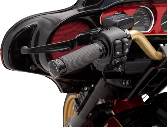 ROAD KING CLASSIC (2008 - 2019) black renthal electronic throttle grips | PERFORMANCE MACHINE (PM)