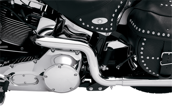 SOFTAIL NIGHT TRAIN (1998 - 2006) chrome true-dual crossover exhaust header | BASSANI XHAUST