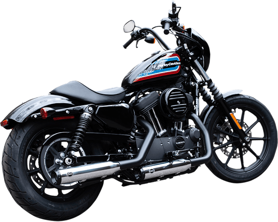 SPORTSTER 1200 (2016 - 2020) grand national ec slip-on mufflers chrome/black | S&S CYCLE