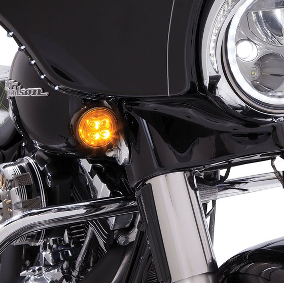 SOFTAIL BLACKLINE (2011 - 2013) front signal light inserts - black fang | CIRO