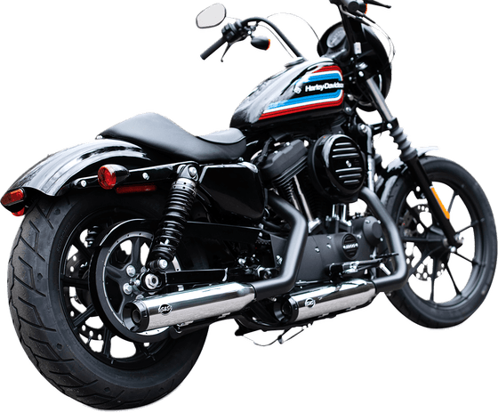 SPORTSTER 1200 CUSTOM (2014 - 2020) grand national ec slip-on mufflers chrome/black | S&S CYCLE