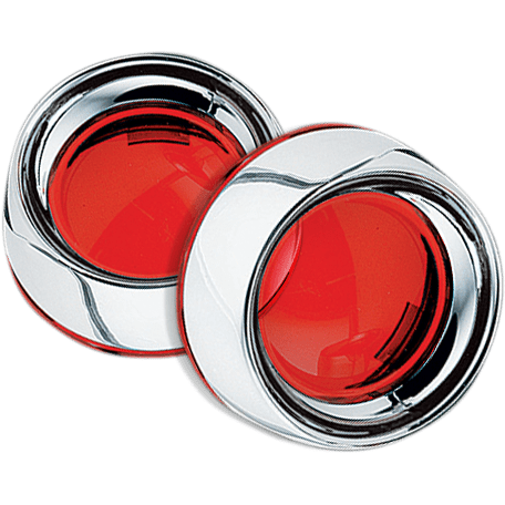 ROAD KING SPECIAL (2020 - 2022) deep dish bezels with red lens for bullet turn signals | KURYAKYN