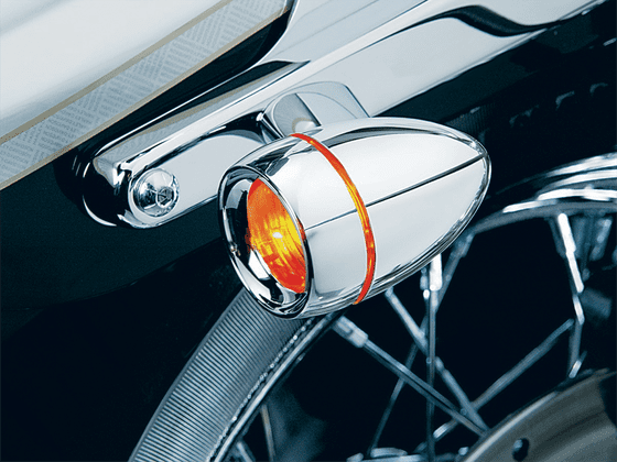 ROAD KING (2019 - 2022) deep dish bezels with amber lens for bullet turn signals | KURYAKYN