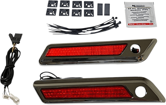 ELECTRA GLIDE STANDARD POLICE (2019 - 2022) red/chrome saddlebag hinge light | CUSTOM DYNAMICS