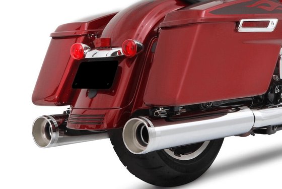 ELECTRA GLIDE STANDARD POLICE (2019 - 2020) 4.5" chrome slip-on muffler with tradition end cap | RINEHART RACING