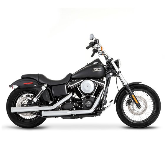 CVO SOFTAIL CONVERTIBLE (2010 - 2012) chrome slip-on muffler with straight end caps for harley davidson | RINEHART RACING