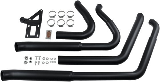 SOFTAIL FAT BOY (2018 - 2022) pro street turn out black exhaust system | BASSANI XHAUST