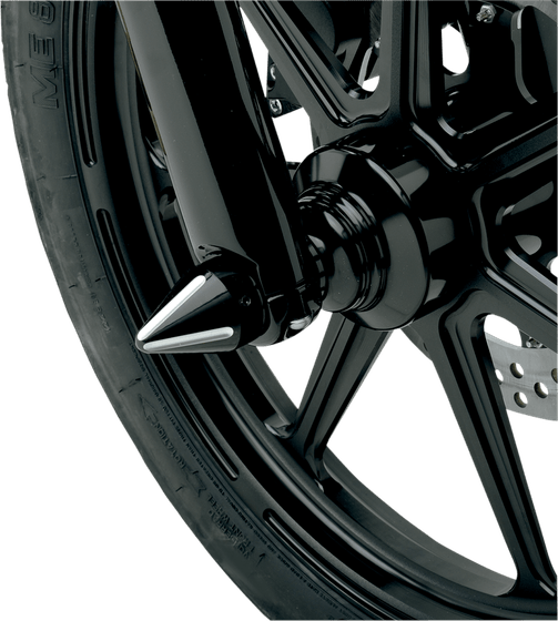 SOFTAIL CROSS BONES (2008 - 2011) spike axle caps in black contrast cut for harley-davidson | LA CHOPPERS