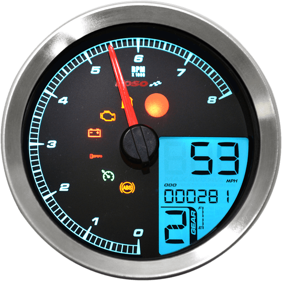 Sportster 883 (2004 - 2009) tachometer multi meter hd-04 silver | KOSO NORTH AMERICA