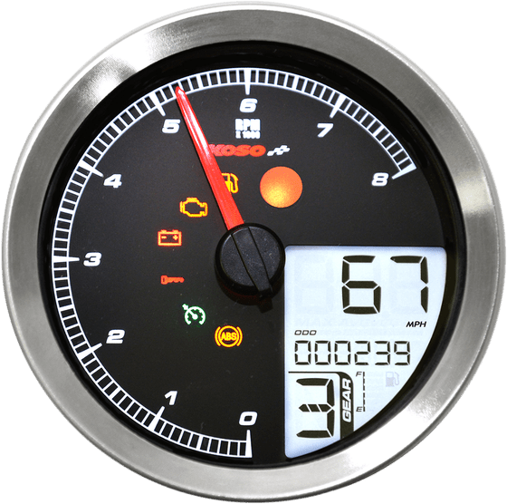 Sportster 883 (2004 - 2009) tachometer multi meter hd-04 silver | KOSO NORTH AMERICA