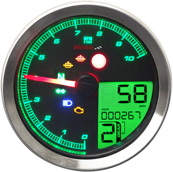 Sportster 883 (2004 - 2009) tachometer multi meter hd-04 bk | KOSO NORTH AMERICA