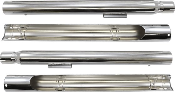 SOFTAIL SPRINGER (1988 - 2006) chrome true duals exhaust system with billet tips for harley davidson softail 1986-2006 | COBRA