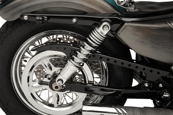 SPORTSTER 883 CUSTOM (2004 - 2010) 12" adjustable chrome shocks with ride-height adjustment | DRAG SPECIALTIES SHOCKS