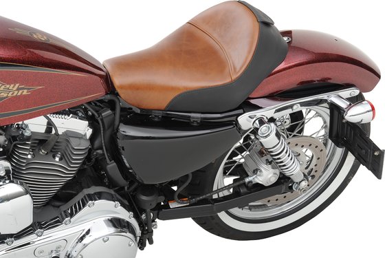 Sportster 883 (2005 - 2009) lariat solo seat with gel - distressed brown leather (harley davidson sportster) | SADDLEMEN