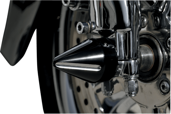 Sportster 883 (2005 - 2009) spike axle caps in black contrast cut for harley-davidson | LA CHOPPERS