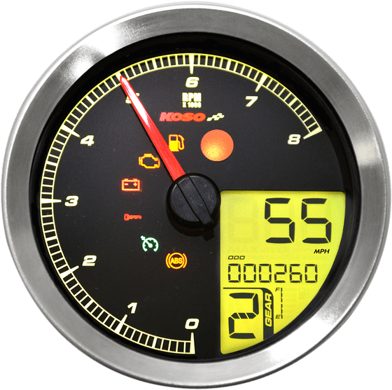 SPORTSTER IRON (2009 - 2013) tachometer multi meter hd-04 silver | KOSO NORTH AMERICA