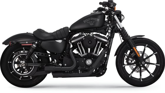 SPORTSTER IRON (2009 - 2022) mini-grenades 2-into-2 black exhaust system | VANCE & HINES