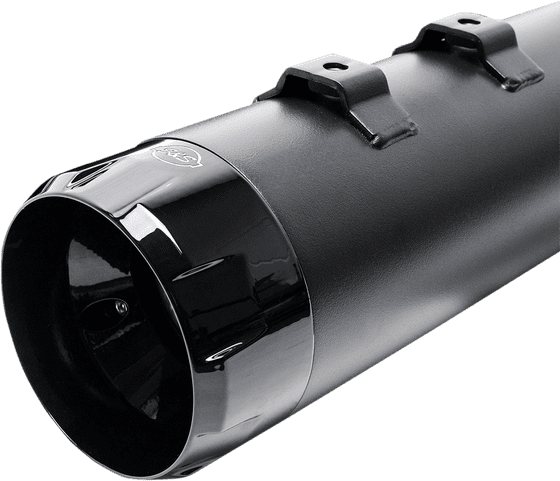 ELECTRA GLIDE ULTRA LIMITED LOW (2017 - 2022) mk45 black contrast cut muffler with thruster end cap | S&S CYCLE