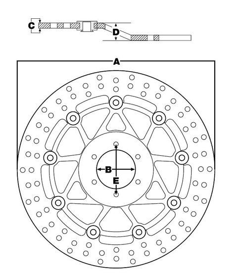 ROAD KING (1999 - 2008) swept right rear brake disc | TRW