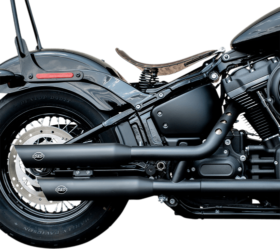 SOFTAIL LOW RIDER (2018 - 2022) black 50s style muffler for harley flfb | S&S CYCLE