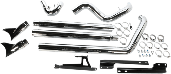 SOFTAIL BLACKLINE (2011 - 2011) chrome true duals exhaust system with fishtail tips | COBRA