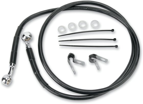 SOFTAIL SPRINGER (1999 - 2007) front brake line black vinyl coated stainless steel | DRAG SPECIALTIES