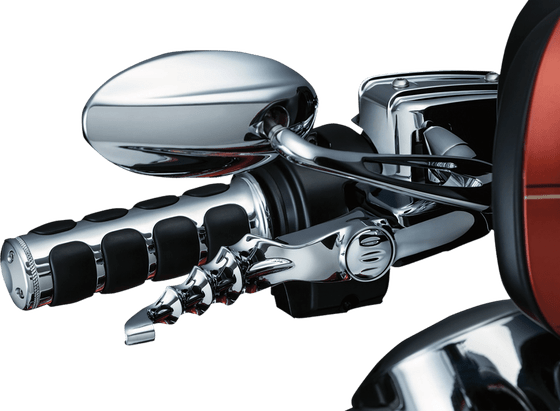 ELECTRA GLIDE STANDARD POLICE (2008 - 2022) chrome handlebar grips with iso technology for electronic throttle | KURYAKYN