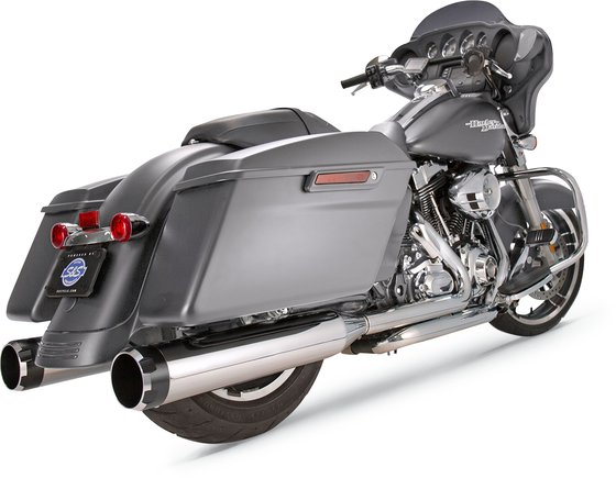 STREET GLIDE (2017 - 2022) mk45 black contrast cut slip-on muffler with thruster end cap | S&S CYCLE