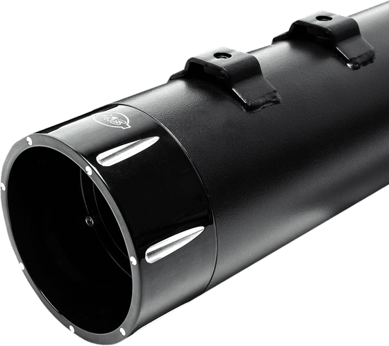 STREET GLIDE (2017 - 2022) mk45 black contrast cut slip-on muffler with thruster end cap | S&S CYCLE