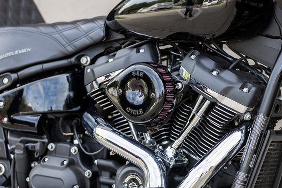 SOFTAIL SLIM (2019 - 2021) mini tear drop black air cleaner cover | S&S CYCLE