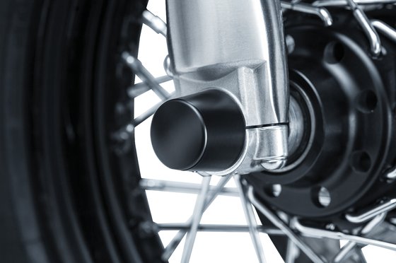 ROAD KING CLASSIC (2008 - 2019) front satin black axle caps | KURYAKYN