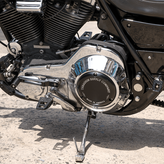 SOFTAIL SLIM (2018 - 2021) billet derby cover in black | THRASHIN SUPPLY CO.