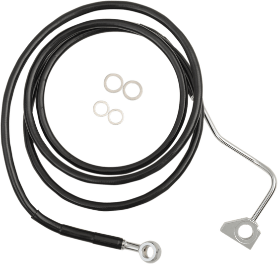 CVO STREET GLIDE (2017 - 2022) standard length front black vinyl/stainless steel upper brake line kit | DRAG SPECIALTIES