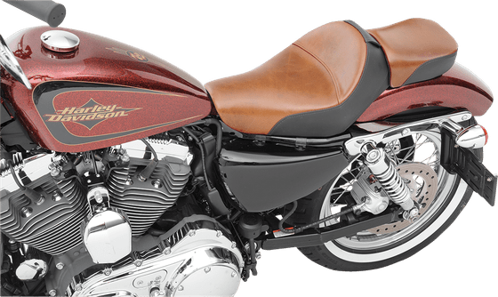 SPORTSTER FORTY-EIGHT (2010 - 2022) lariat solo seat with gel - distressed brown leather (harley davidson sportster) | SADDLEMEN