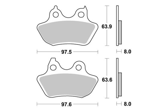 SOFTAIL CUSTOM (2007 - 2007) brakepads sintered rear | SBS