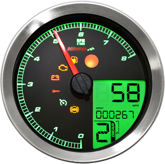 SPORTSTER 50TH ANNIVERSARY (2007 - 2007) tachometer multi meter hd-04 silver | KOSO NORTH AMERICA