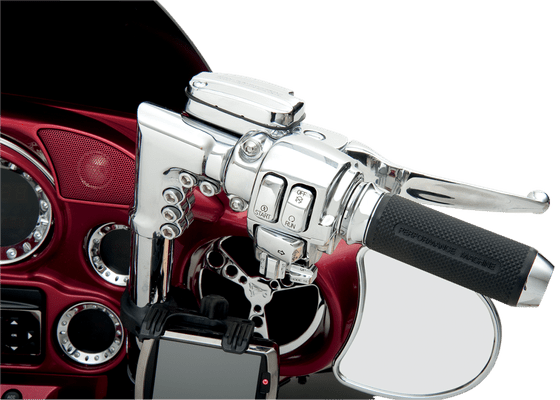 CVO ROAD GLIDE SCREAMIN EAGLE/ULTRA (2009 - 2013) chrome handlebar control kit with brake master cylinder (15mm) | DRAG SPECIALTIES