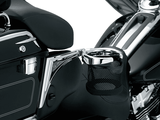 CVO ELECTRA GLIDE ULTRA CLASSIC (2006 - 2013) passenger drink holder with basket (right) | KURYAKYN