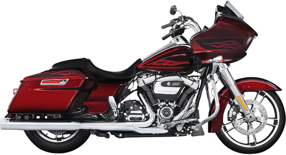 CVO STREET GLIDE (2018 - 2020) chrome slip-on muffler with chrome end caps for harley davidson | RINEHART RACING