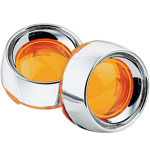 ROAD KING (2019 - 2022) deep dish bezels with amber lens for bullet turn signals | KURYAKYN