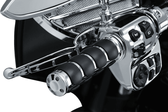 ELECTRA GLIDE STANDARD POLICE (1983 - 2009) chrome dual cable throttle grips | KURYAKYN