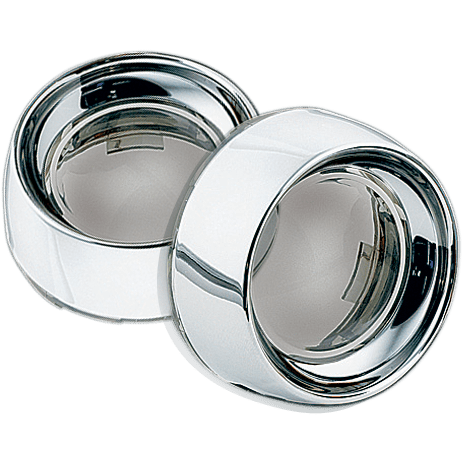 ELECTRA GLIDE STANDARD POLICE (2020 - 2020) deep dish smoke lens turn signal bezels with chrome finish | KURYAKYN