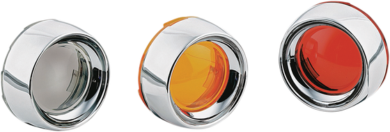 ELECTRA GLIDE STANDARD POLICE (2020 - 2020) deep dish smoke lens turn signal bezels with chrome finish | KURYAKYN