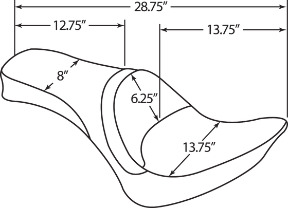 SOFTAIL STANDARD (1985 - 1999) smooth vinyl seat with driver backrest receptacle for harley softtail | DRAG SPECIALTIES SEATS