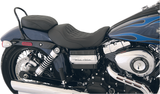 DYNA SUPERGLIDE CUSTOM (2006 - 2014) pillion pad solo wide tripper diamond stitched black | MUSTANG