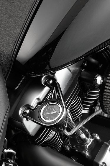 SOFTAIL DELUXE (2005 - 2017) deep cut black oil pressure gauge kit | ARLEN NESS