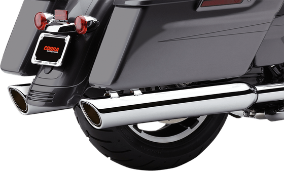 ELECTRA GLIDE STANDARD POLICE (1995 - 2010) 4" chrome twin mufflers for touring models | COBRA